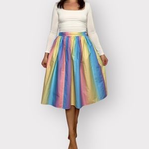 New Retro 1950s Hell Bunny, Pastel, Rainbow, Full Circle Skirt, barbiecore